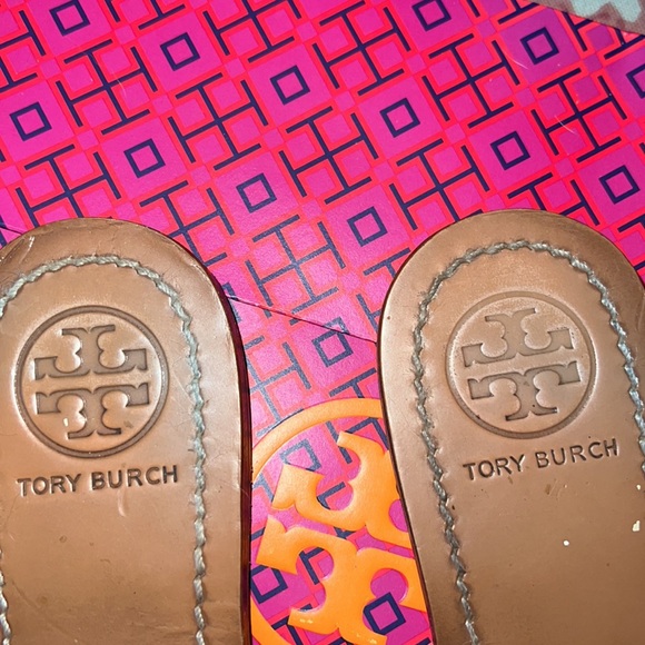 Tory Burch Red Leighanne Bow Flat Sandals 8.5 - Picture 8 of 11